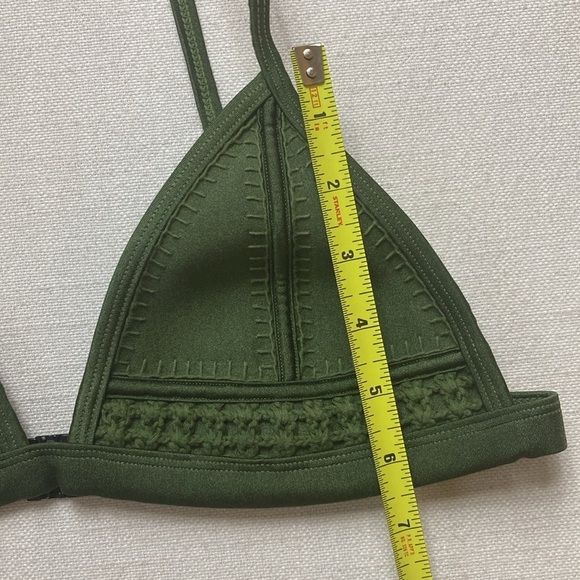 TRIANGL | Coco Crochet Neoprene Bikini Top in Green - Picture 12 of 16